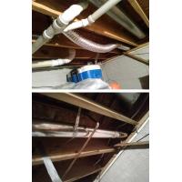 Before and After: we upgraded a dangerous foil duct to a code compliant rigid duct.